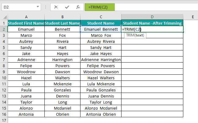 Basic Excel Formulas Example 9.1