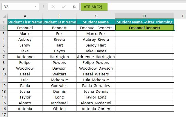 Basic Excel Formulas Example 9.2