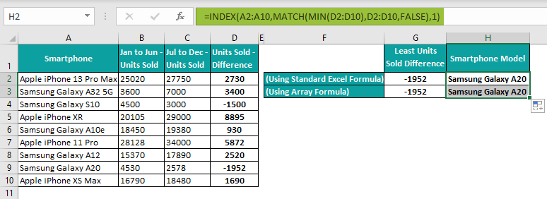 Array Formulas in Excel Example 1.7