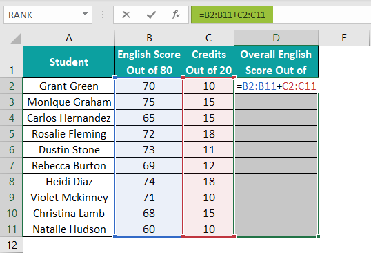 Array Formulas in Excel Example 2.1