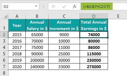 Array Formulas in Excel Intro Example