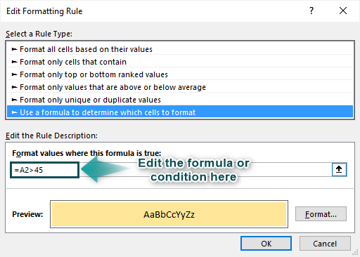 Conditional Formatting In Excel Example 4.4