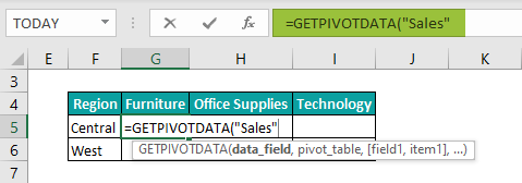 GetPivotData In Excel Example 2.3