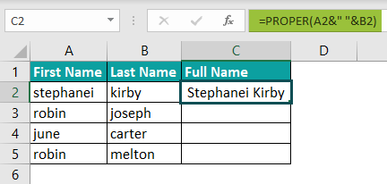 proper excel function Example 3.2