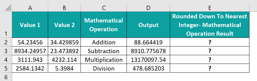 Rounddown Excel Function - Example 2