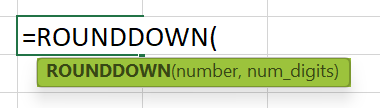Rounddown Excel Function Syntax
