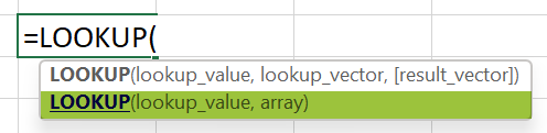 LOOKUP Excel Function - Array Form Syntax