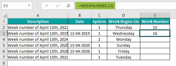 Weeknum Basic Example -Step 3