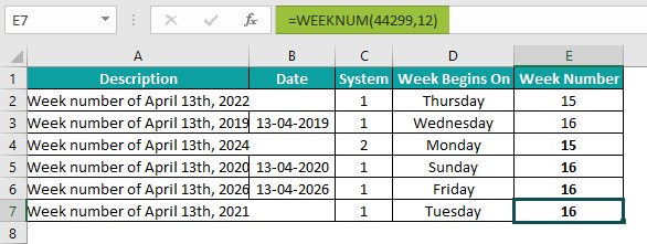 Weeknum Basic Example -Step 7