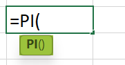 PI In Excel - Function Formula