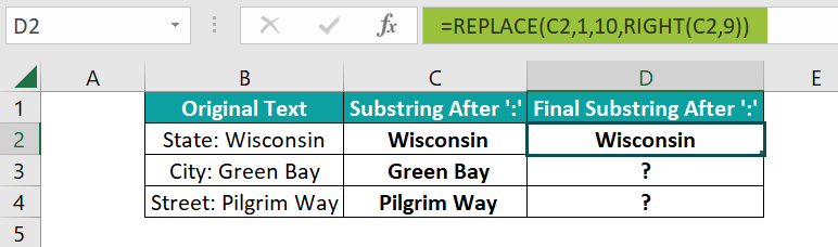 Example 2 - Using REPLACE Function - Step 1