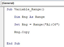 Assigning Ranges Code