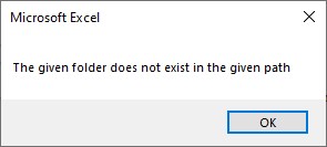 VBA FilesystemObject - Example 2 - Output - doesn't exist
