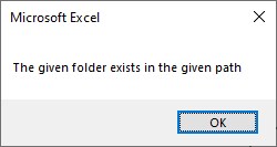 VBA FilesystemObject - Example 2 - Output