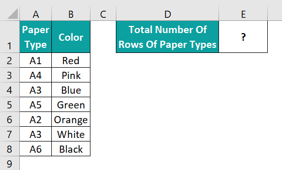 Excel ROWS Function - Example 3