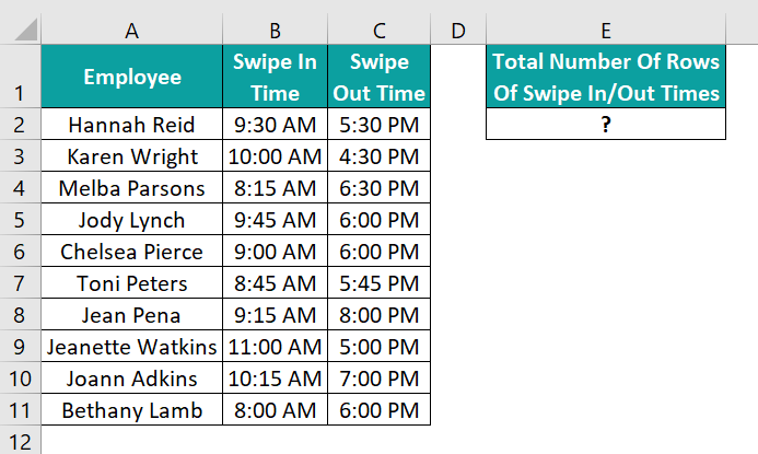 How to Use ROWS Function in Excel - Basic Example