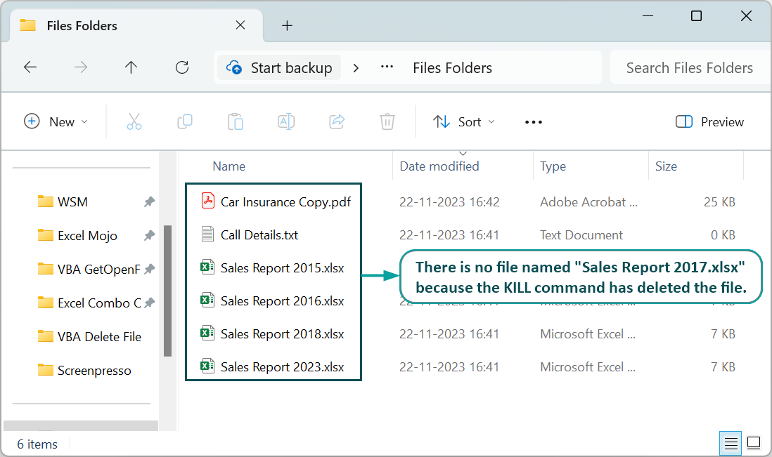 How to Delete Files using VBA Code - Basic Example - Step 6b