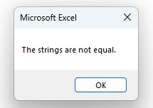 VBA StrComp function Example 1-1