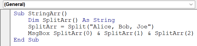 Excel VBA String Array - FAQ 1 - Code