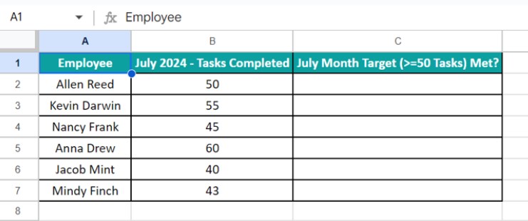 Array Formula In Google Sheets - Example 2