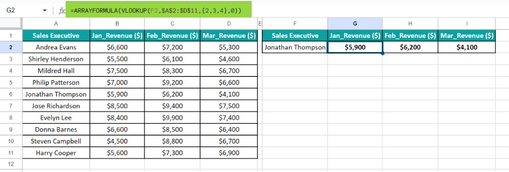 Array Formula In Google Sheets - Example 3 - Step 3