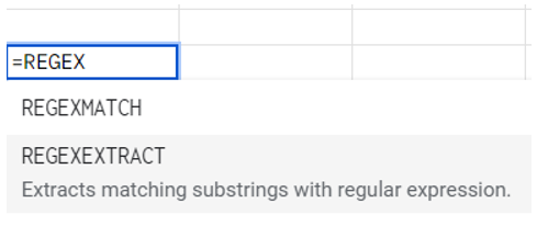 REGEXEXTRACT function
