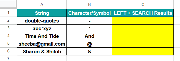 LEFT Function In GS Example 1