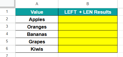 LEFT Function In GS Example 2