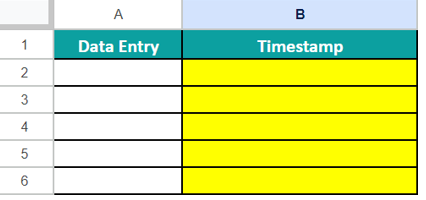 NOW Function In GS Example 1