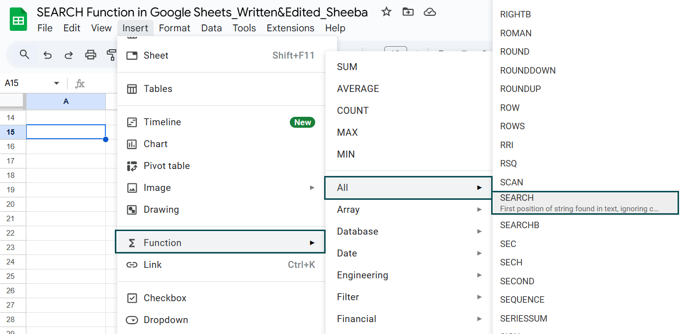 SEARCH Function Example 4 - FAQ 2