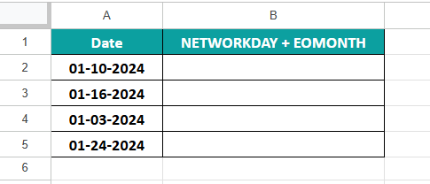 NETWORKDAYS In Google Sheets Example 4